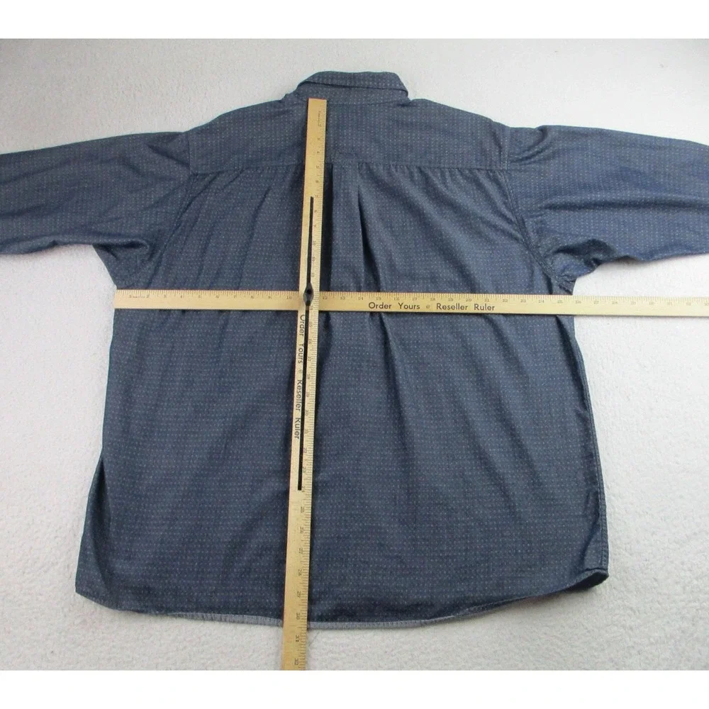 Ariat Shirt Mens XL Blue Button Down Long‎ Sleeve 100% Cotton Western Pocket